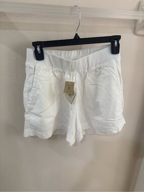 Faherty Women's White Drawstring Linen-Blend Shorts